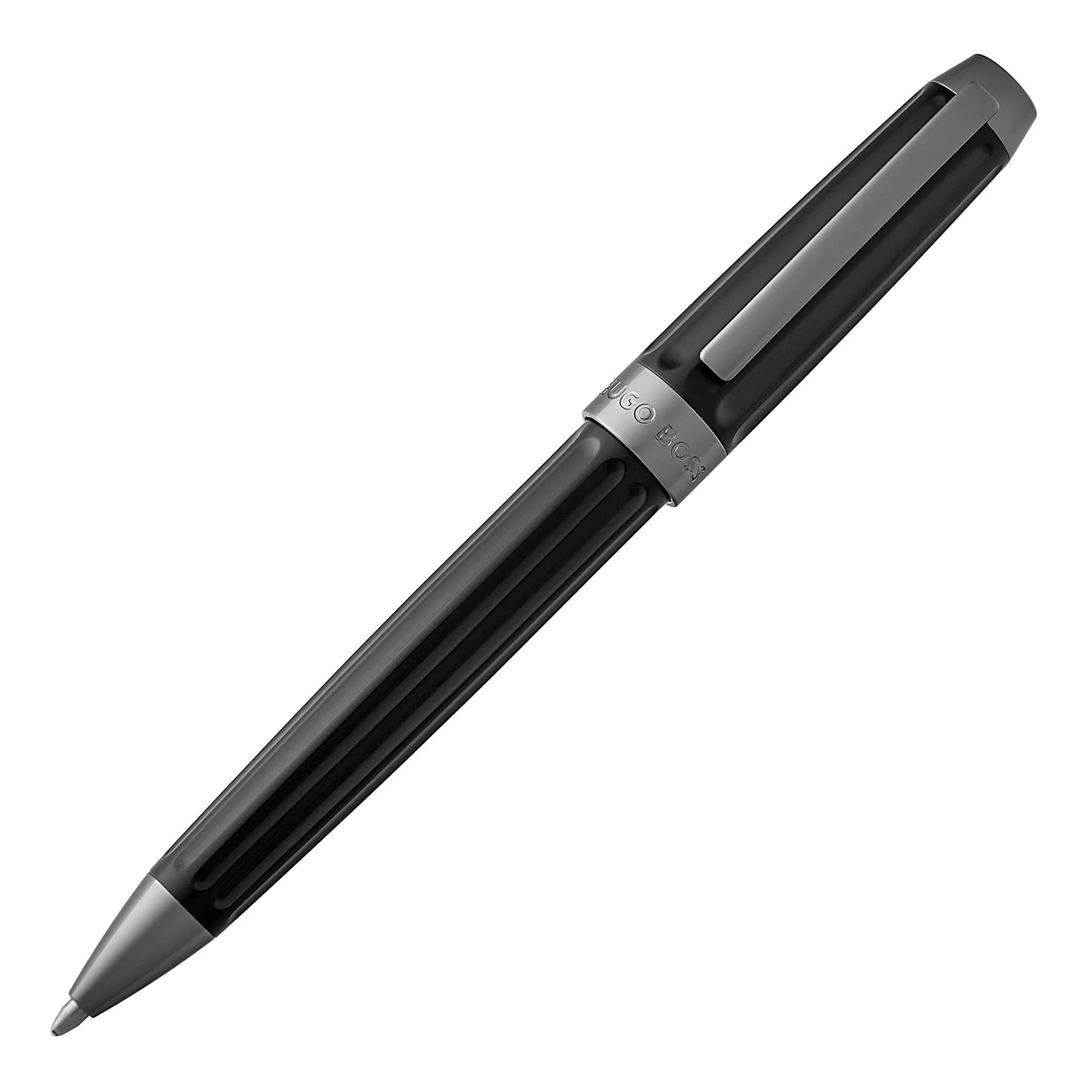 Hugo Boss Химикалка Beam, в кутия, черна
