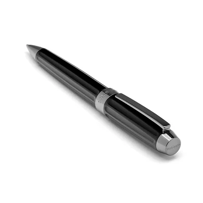 Hugo Boss Химикалка Beam, в кутия, черна