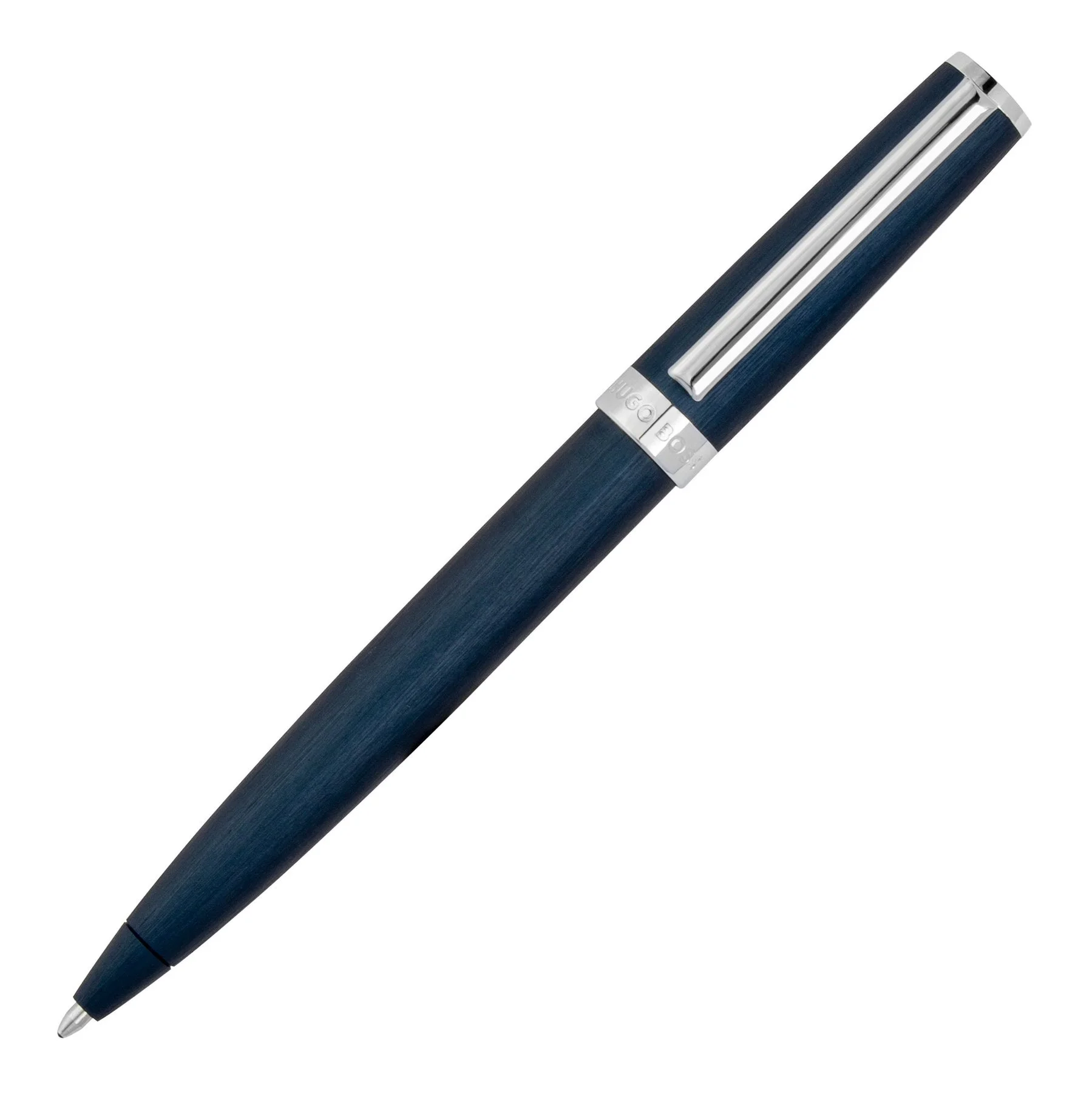 Hugo Boss Химикалка Gear Brushed, в кутия, тъмносиня