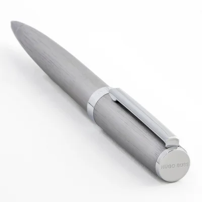 Hugo Boss Химикалка Gear Brushed, в кутия, хром