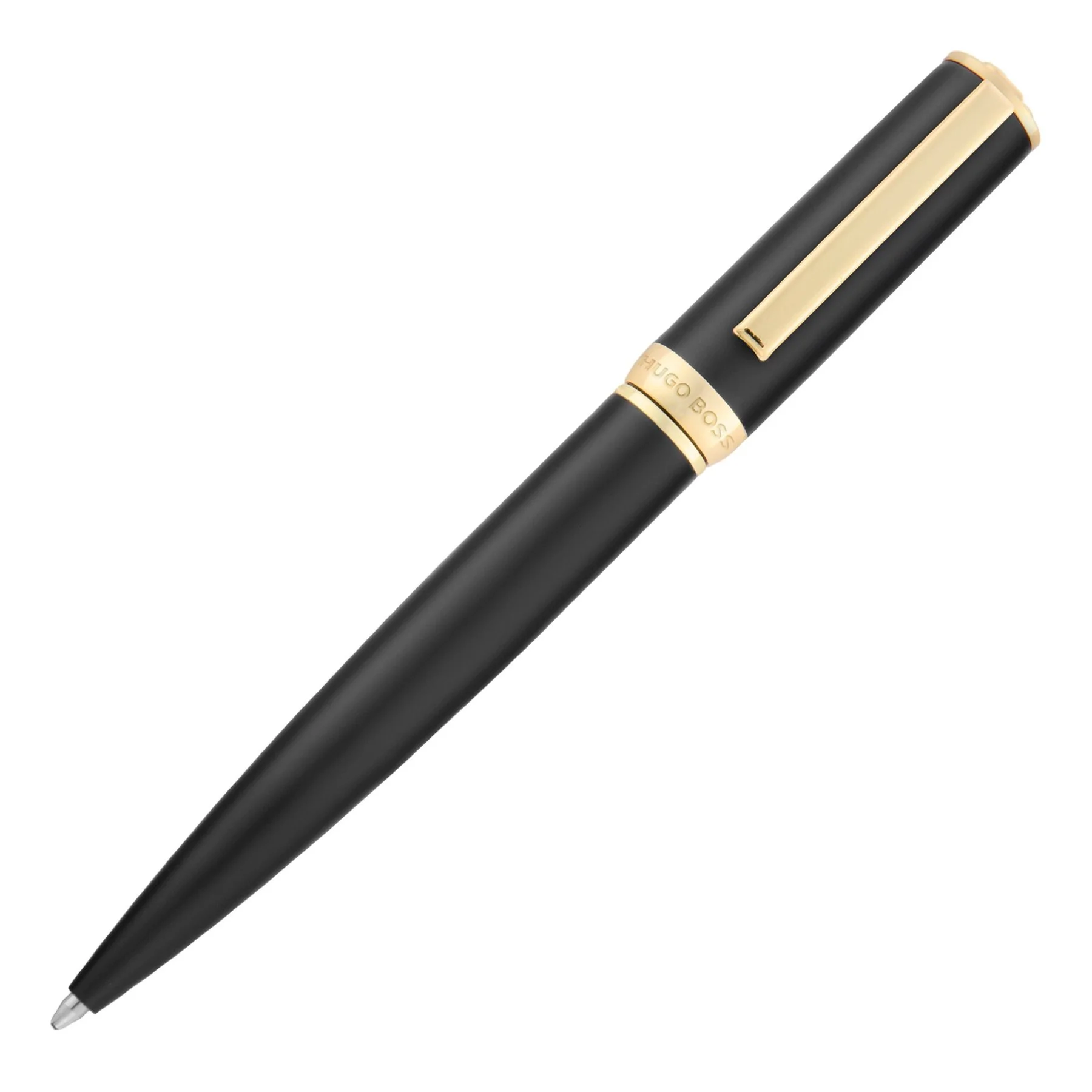 Hugo Boss Химикалка Arche Double B, черно-златиста