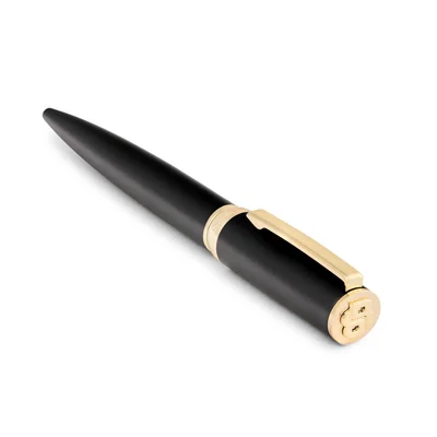 Hugo Boss Химикалка Arche Double B, черно-златиста