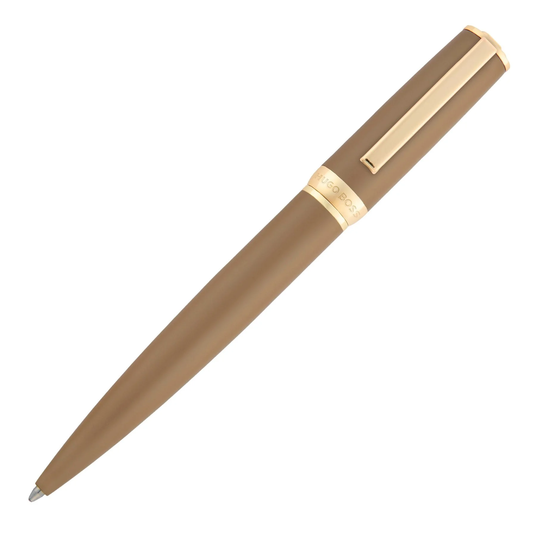 Hugo Boss Химикалка Arche Double B, кафяво-златист