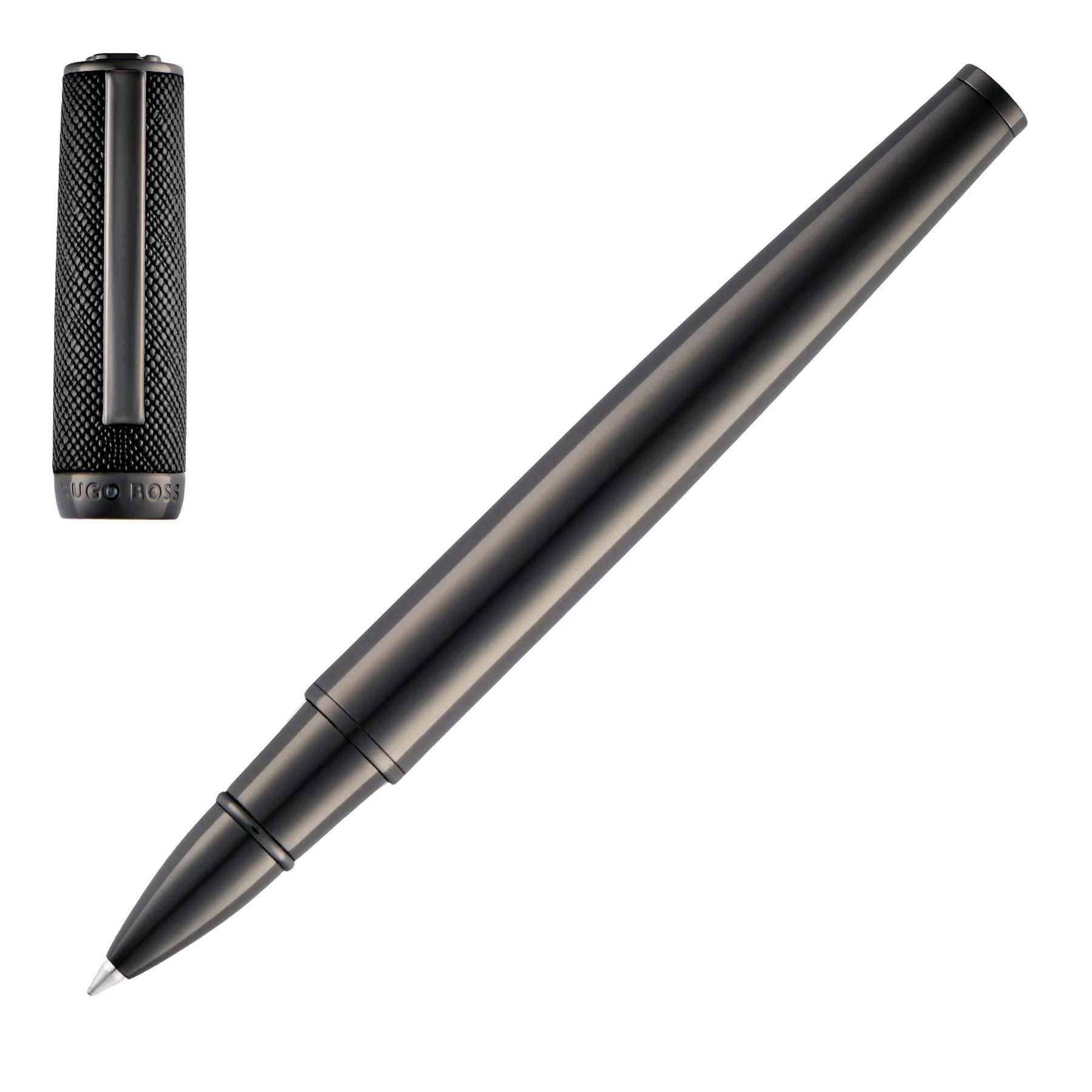 Hugo Boss Ролер Double B Saffiano, черен
