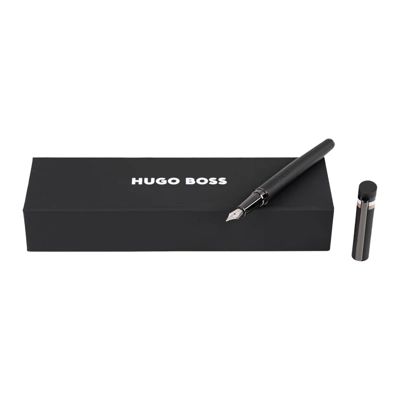 Hugo Boss Писалка Loop Iconic, в кутия, черна
