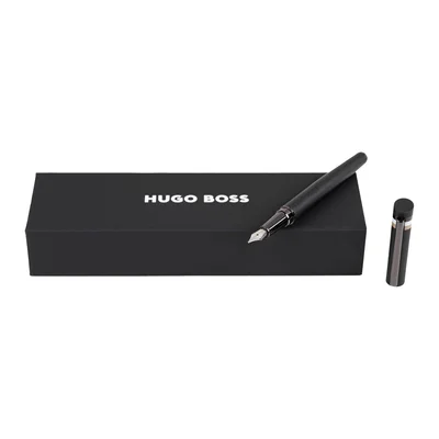 Hugo Boss Писалка Loop Iconic, в кутия, черна