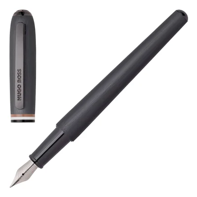 Hugo Boss Писалка Contour Iconic, в кутия, тъмносива