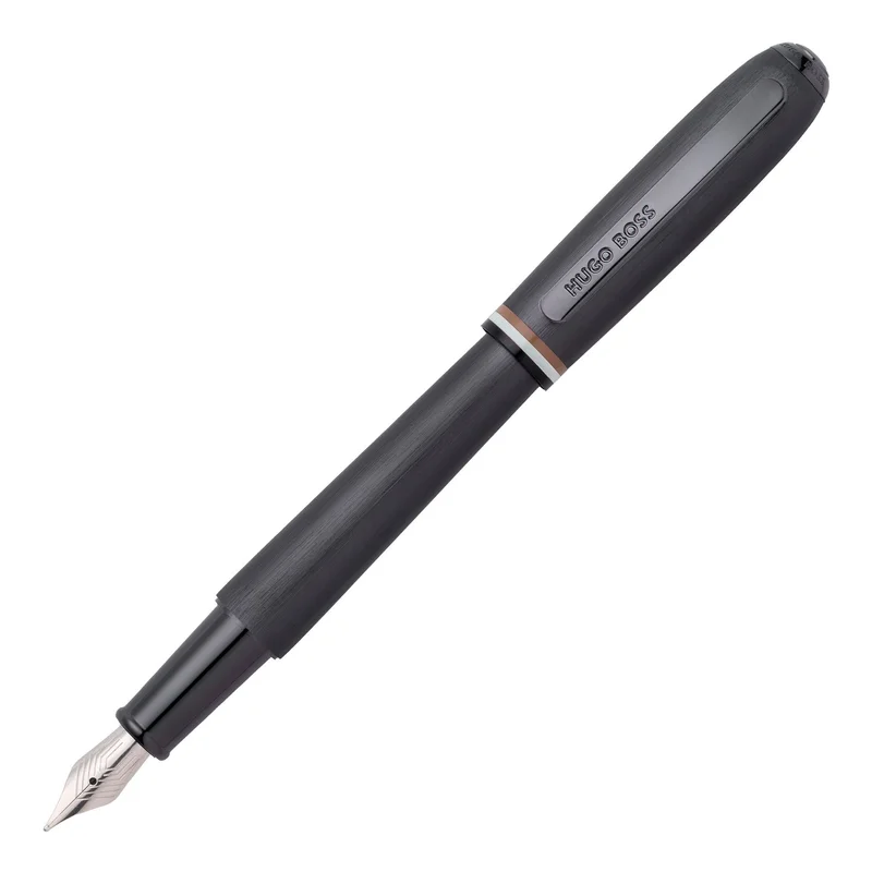 Hugo Boss Писалка Contour Iconic, в кутия, тъмносива
