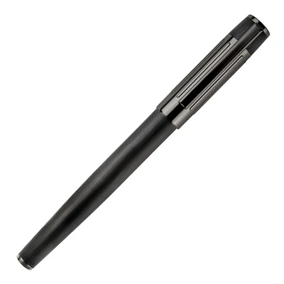 Hugo Boss Писалка Gear Ribs, в кутия, черна
