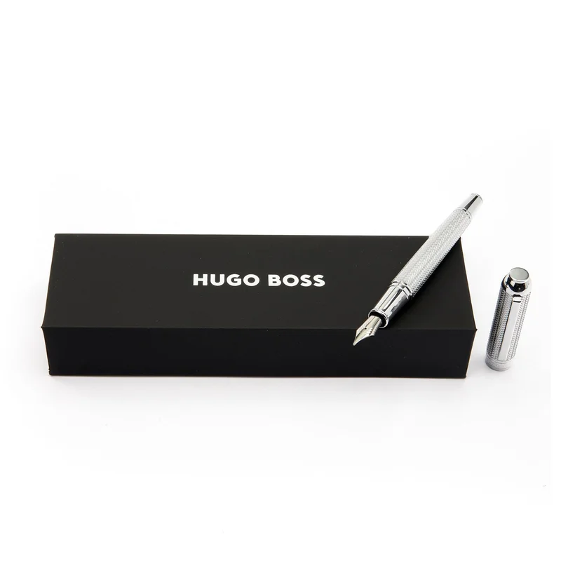 Hugo Boss Писалка Elemental, в кутия, сребриста