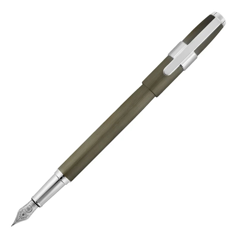 Cerruti 1881 Писалка Block Brushed, в кутия, тъмнозелена