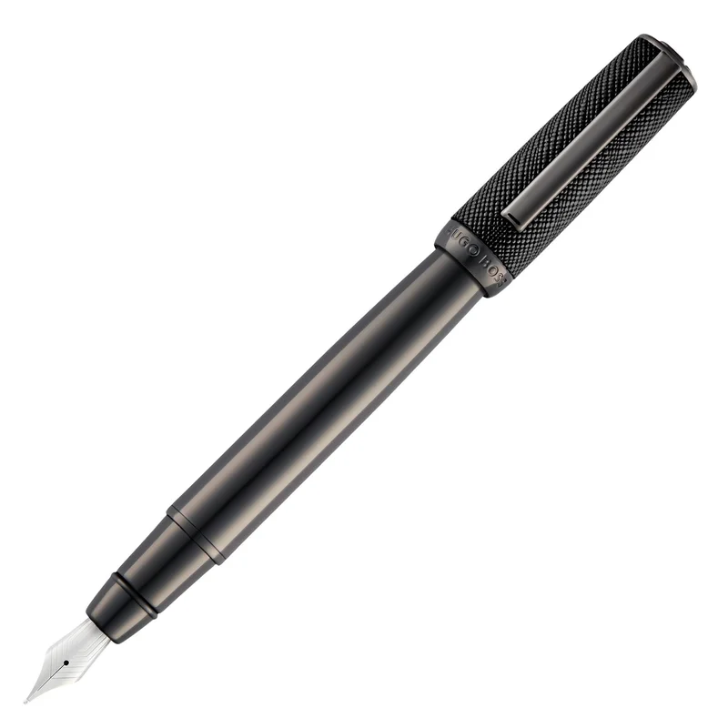 Hugo Boss Писалка Double B Saffiano, черна