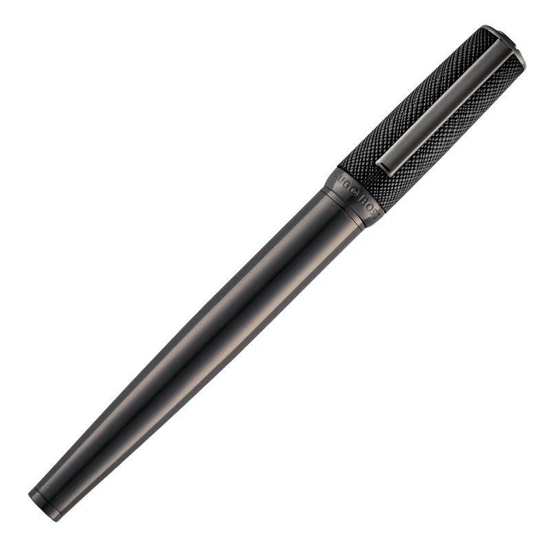 Hugo Boss Писалка Double B Saffiano, черна