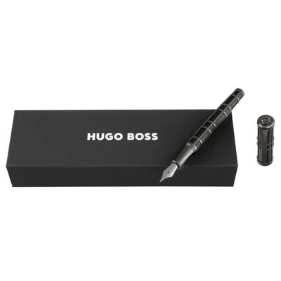 Hugo Boss Писалка Frame Grid, черно-сива