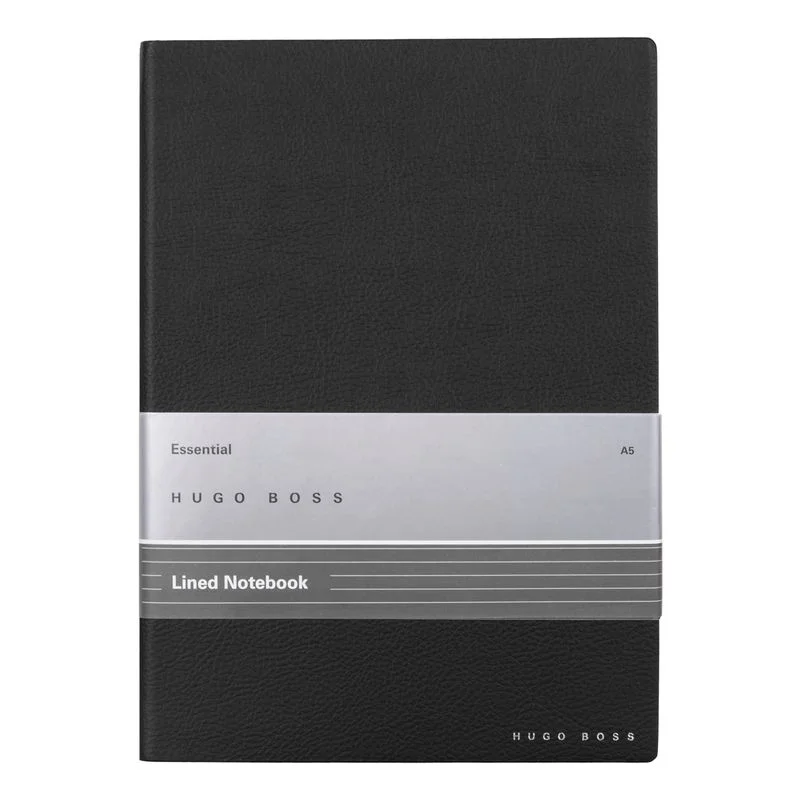 Hugo Boss Тефтер Essential Storyline, на редове, A5, черен