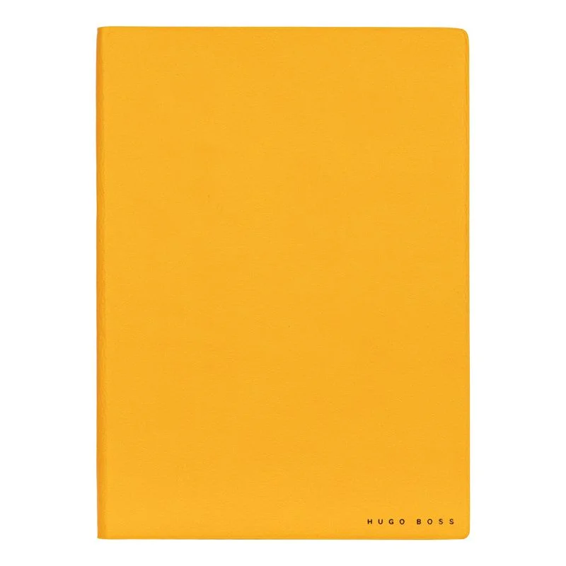 Hugo Boss Тефтер Essential Storyline, бели листове, A5, жълт