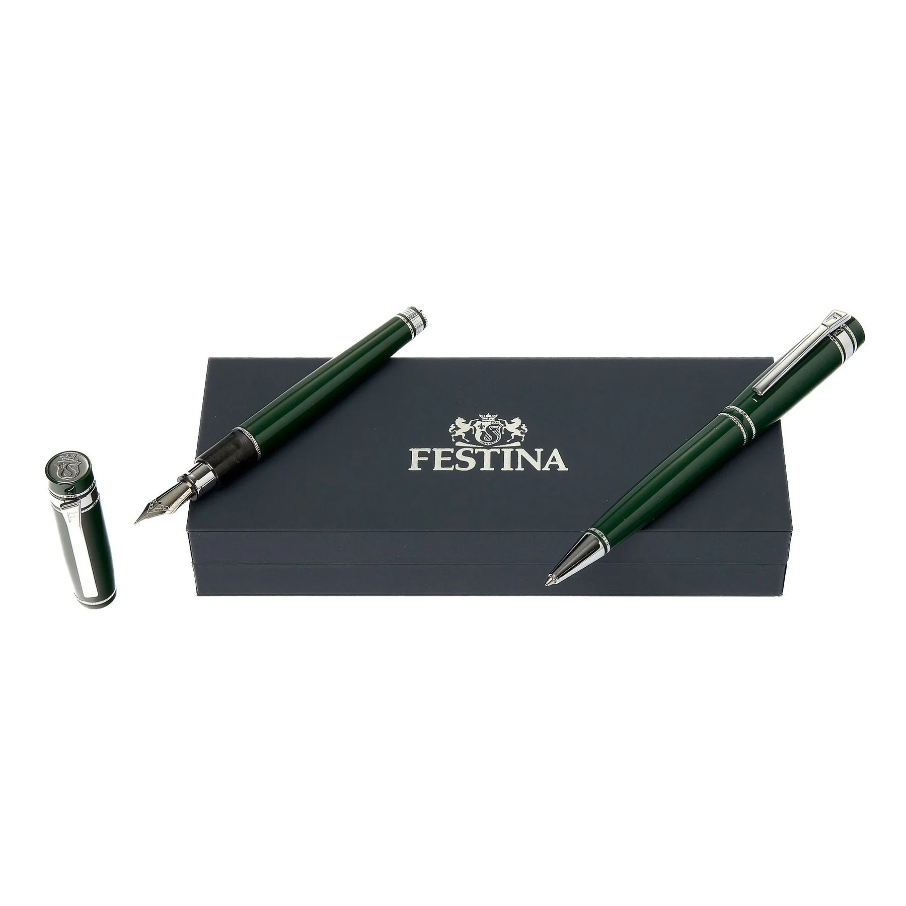 Festina Комплект писалка и химикалка Bold Classic, в кутия, зелени