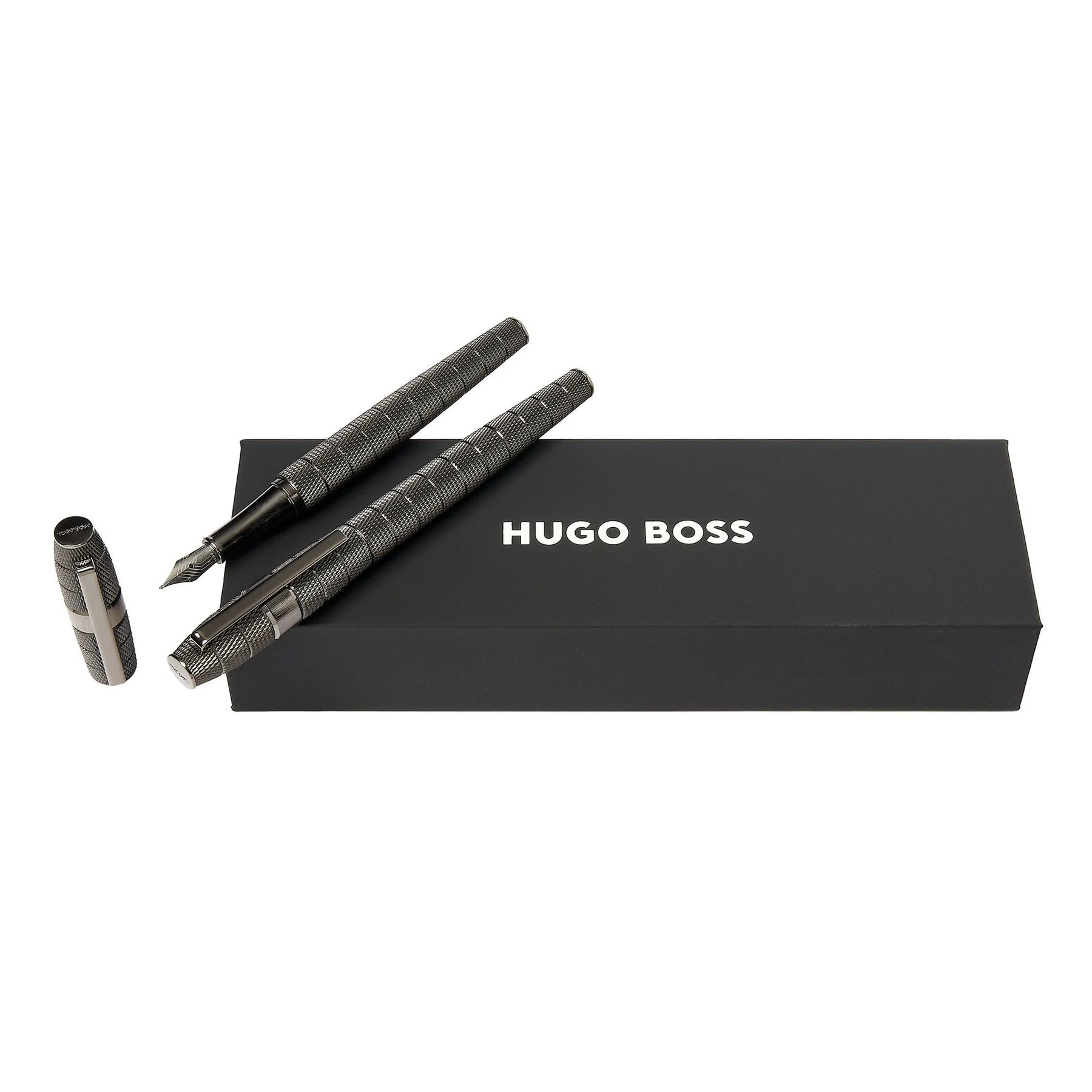Hugo Boss Комплект писалка и ролер Quantum, в кутия, хром