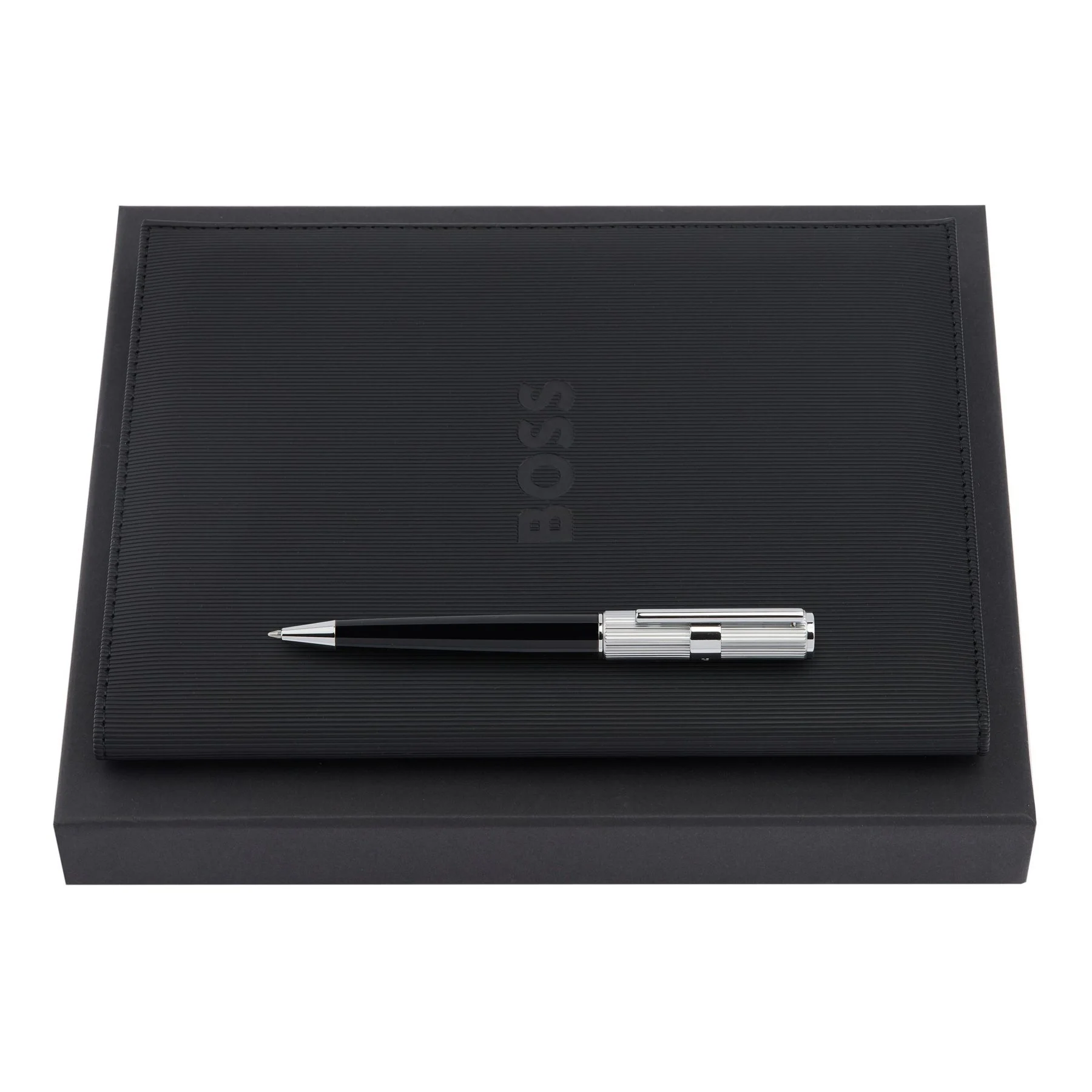 Hugo Boss Комплект химикалка и папка Formation Line, А5, черни