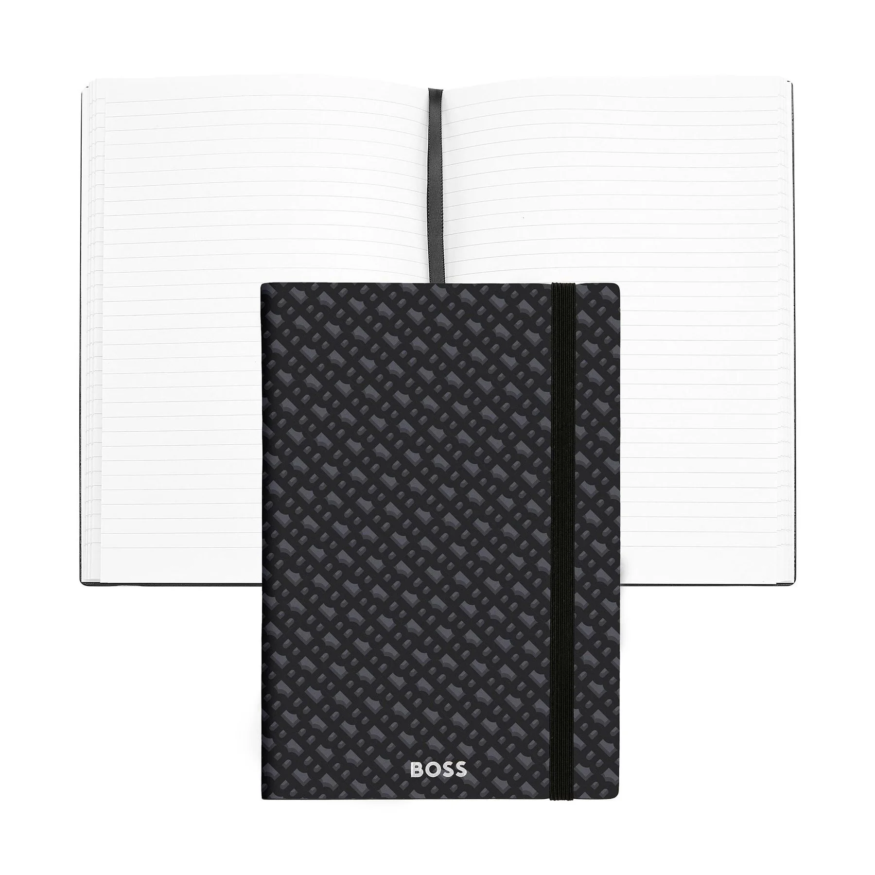 Hugo Boss Тефтер Monogram, A5, на редове, сив