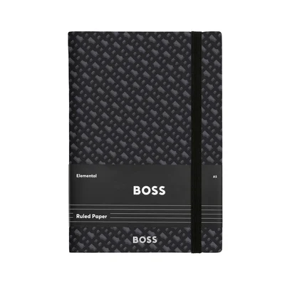 Hugo Boss Тефтер Monogram, A5, на редове, сив