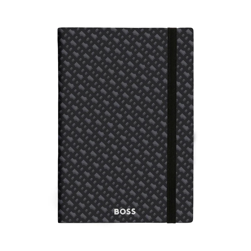 Hugo Boss Тефтер Monogram, A5, на редове, сив