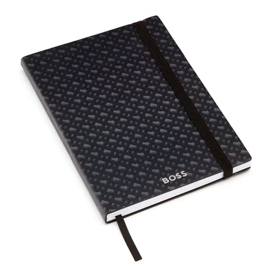 Hugo Boss Тефтер Monogram, A5, на редове, сив