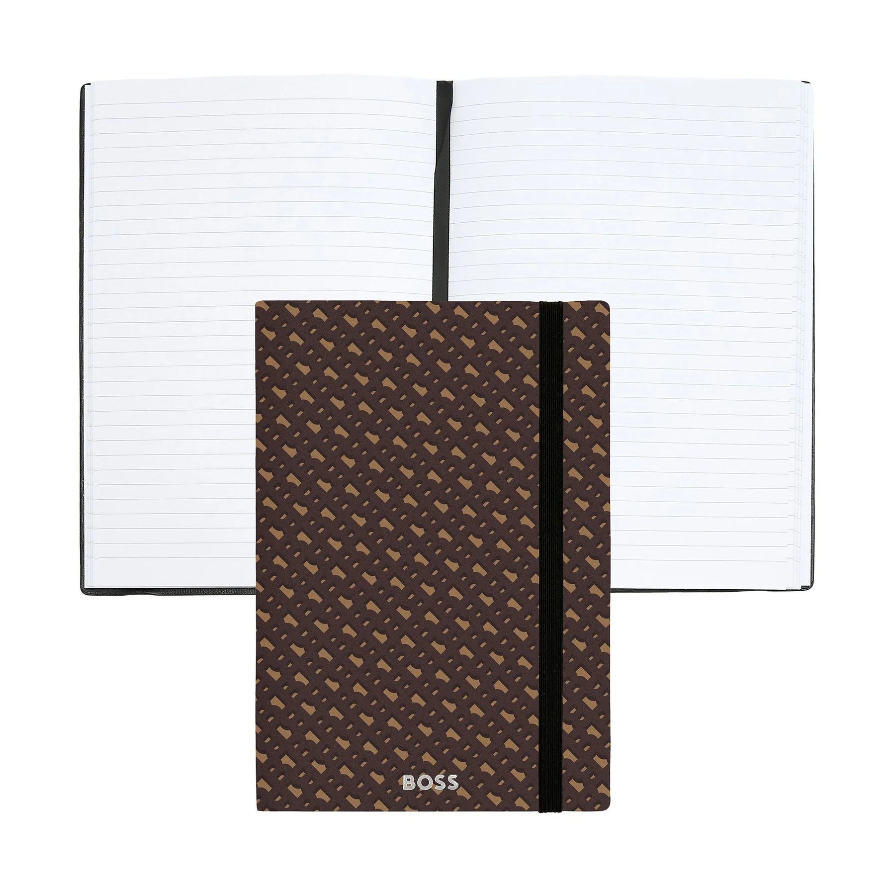 Hugo Boss Тефтер Monogram, A5, на редове, карамел