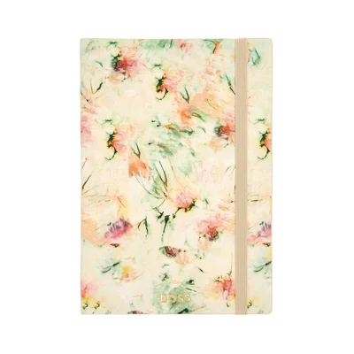 Hugo Boss Тефтер Tie-Dye Flower, A5, на редове, кремав