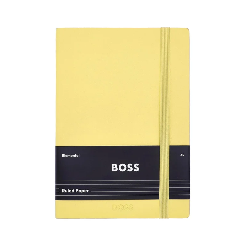 Hugo Boss Тефтер Pastel Classic, A5, на редове, светложълт