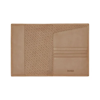 Hugo Boss Калъф за паспорт Classic Grained, карамел