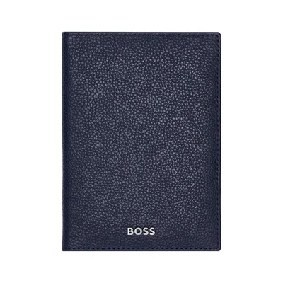 Hugo Boss Калъф за паспорт Classic Grained, тъмносин