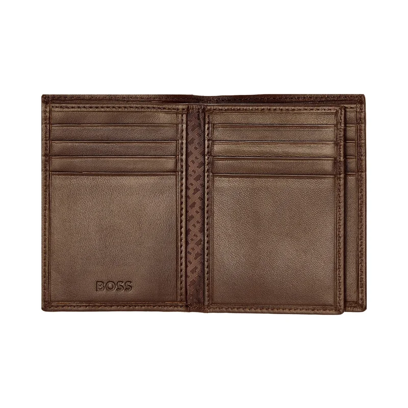 Hugo Boss Калъф за карти Classic Smooth, с 16 отделения, кафяв