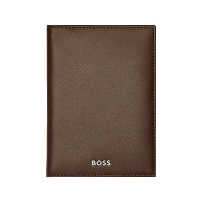 Hugo Boss Калъф за карти Classic Smooth, с 8 отделения, кафяв