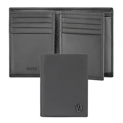 Hugo Boss Калъф за карти Saffiano, с 12 отделения, сив
