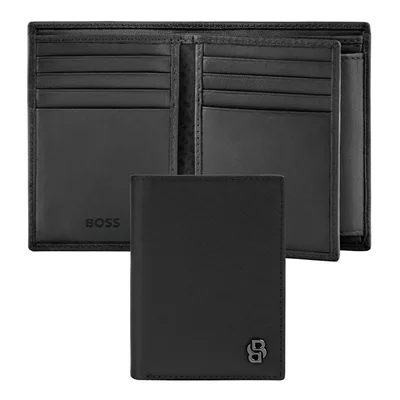 Hugo Boss Калъф за карти Saffiano, с 12 отделения, черен