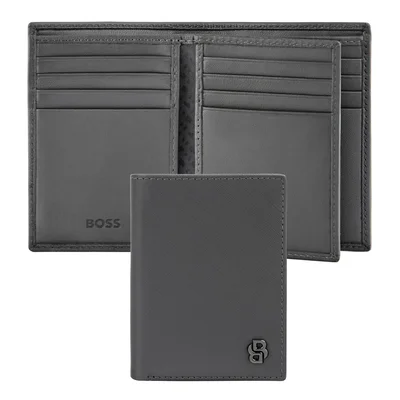 Hugo Boss Калъф за карти Saffiano, с 16 отделения, сив