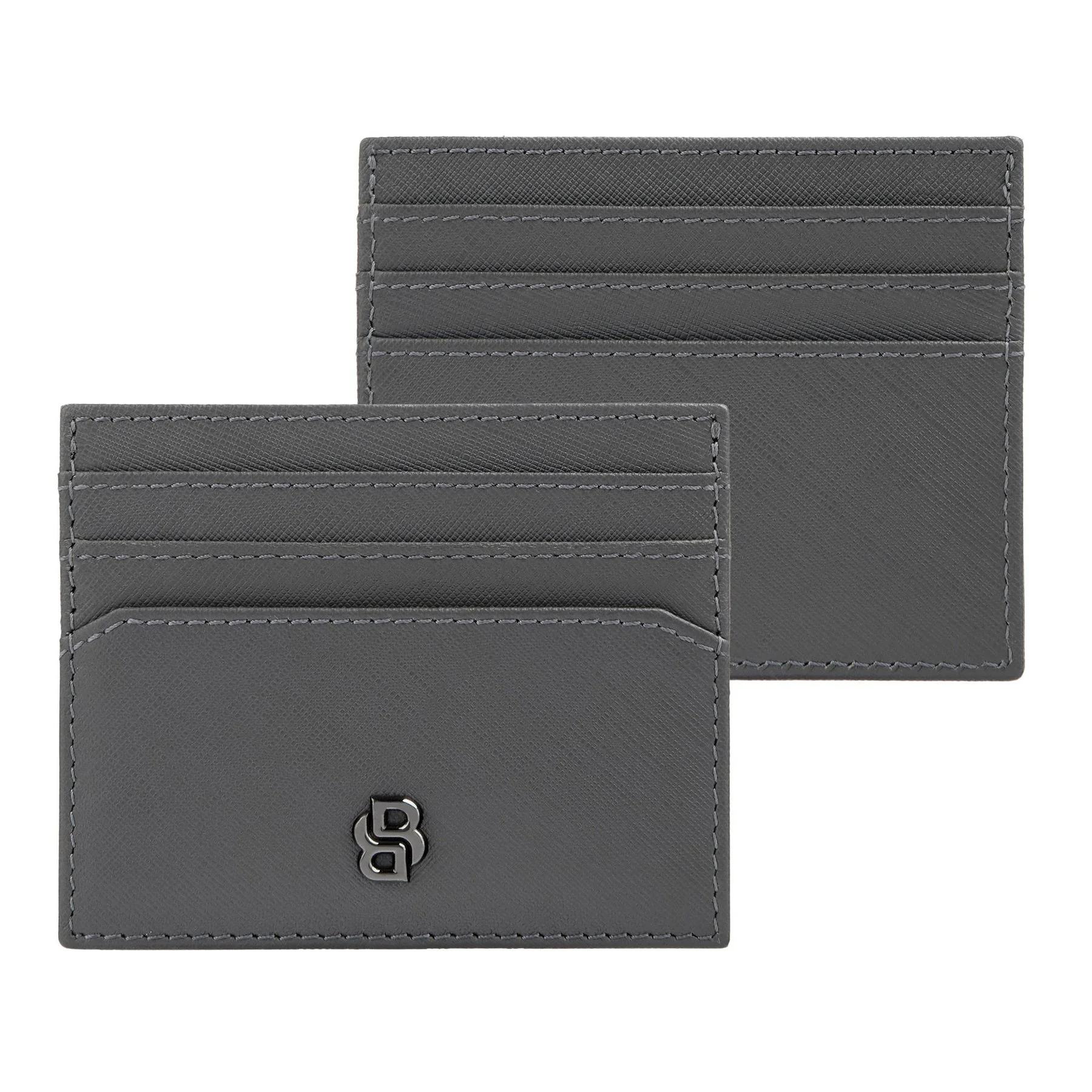 Hugo Boss Калъф за карти Saffiano, с 6 отделения, сив