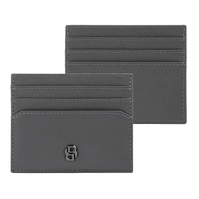 Hugo Boss Калъф за карти Saffiano, с 6 отделения, сив