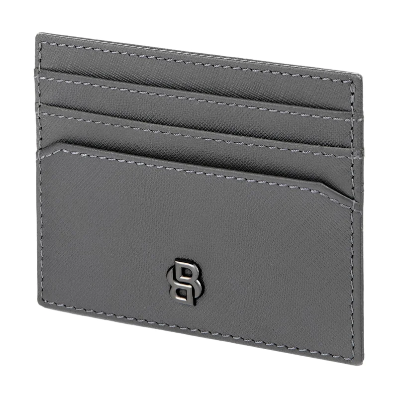 Hugo Boss Калъф за карти Saffiano, с 6 отделения, сив