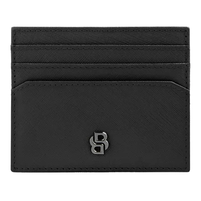 Hugo Boss Калъф за карти Saffiano, с 6 отделения, черен