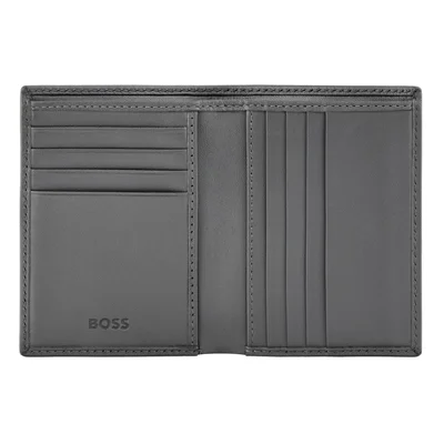 Hugo Boss Калъф за карти Saffiano, с 8 отделения, сив