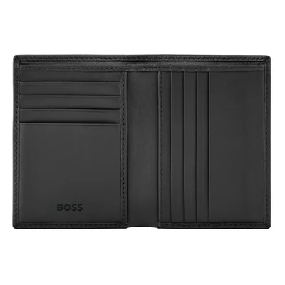 Hugo Boss Калъф за карти Saffiano, с 8 отделения, черен