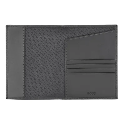 Hugo Boss Калъф за паспорт Saffiano, сив