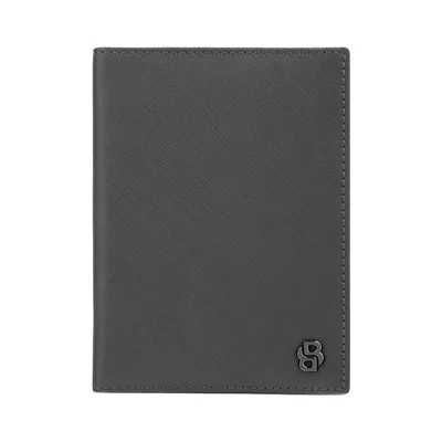 Hugo Boss Калъф за паспорт Saffiano, сив