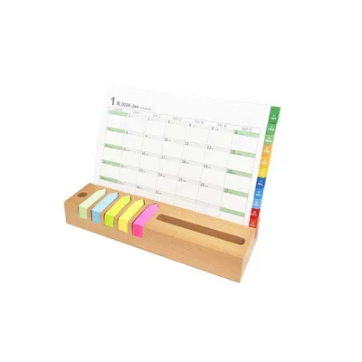 Office 1 Поставка Green, с календар и листчета, бамбукова, 21 х 7 cm