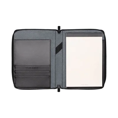 Hugo Boss Конферентна папка Gleam, A5, с цип, сива
