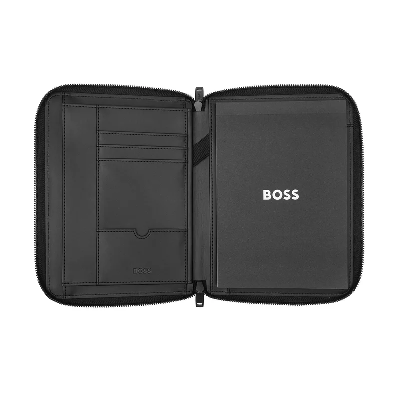 Hugo Boss Папка Arche, A5, с цип, черна