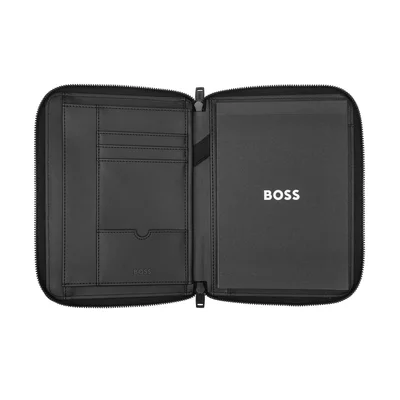 Hugo Boss Папка Arche, A5, с цип, черна