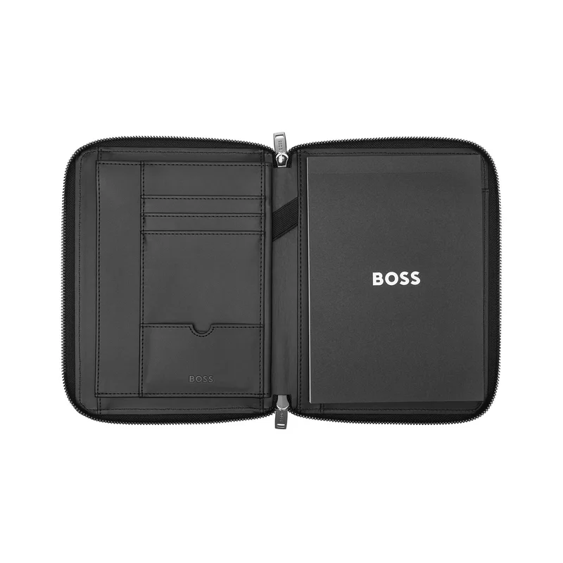 Hugo Boss Папка Monogram, A5, с цип, черна